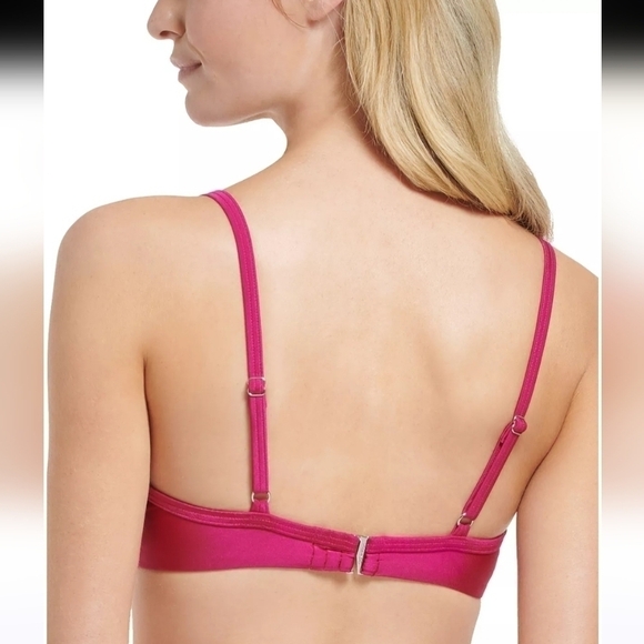 Calvin Klein NWT Women's Twist-Front Underwire Bikini Top Fuschia Shimmer, XS, S - Picture 4 of 12